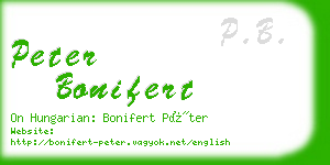 peter bonifert business card